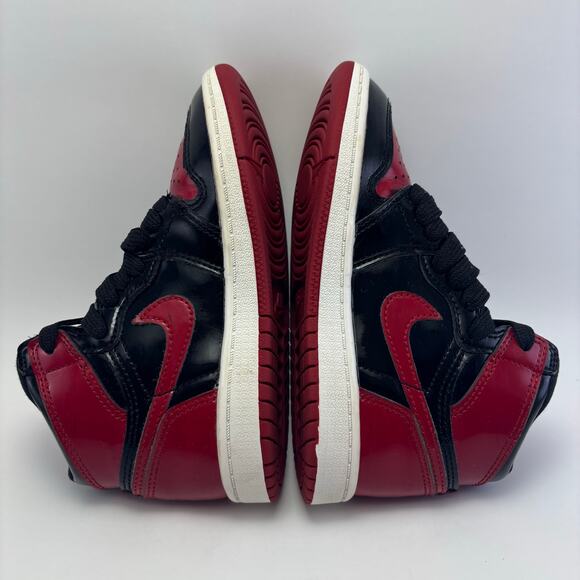 NIKE AIR JORDAN 1 Retro High OG Patent Bred (PS) Shoes Kids Size 11C - Picture 6 of 12